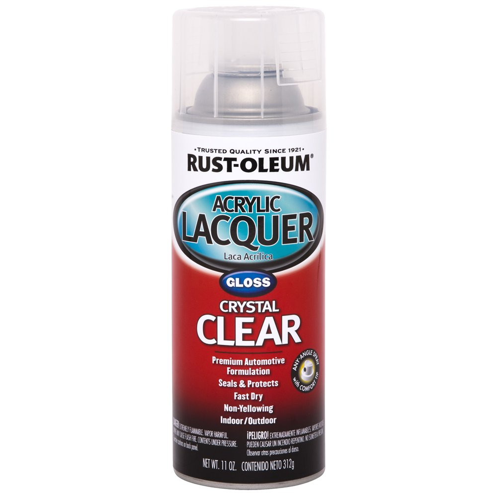 Multi- Surfaces Automotive Gloss Acrylic Lacquer Clear Spray Paint & Primer 11Oz