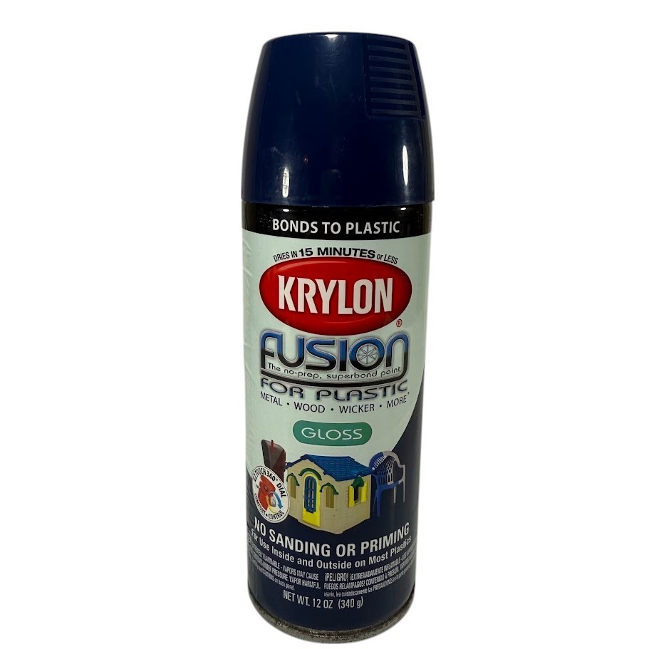 Krylon Fusion for Plastic Navy 2326 Gloss Spray Paint 12 oz Can No Priming