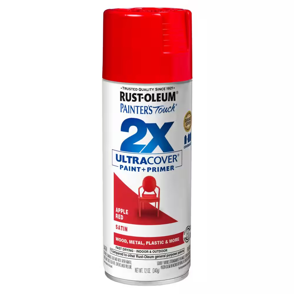 12 Oz. Satin Apple Red General Purpose Spray Paint