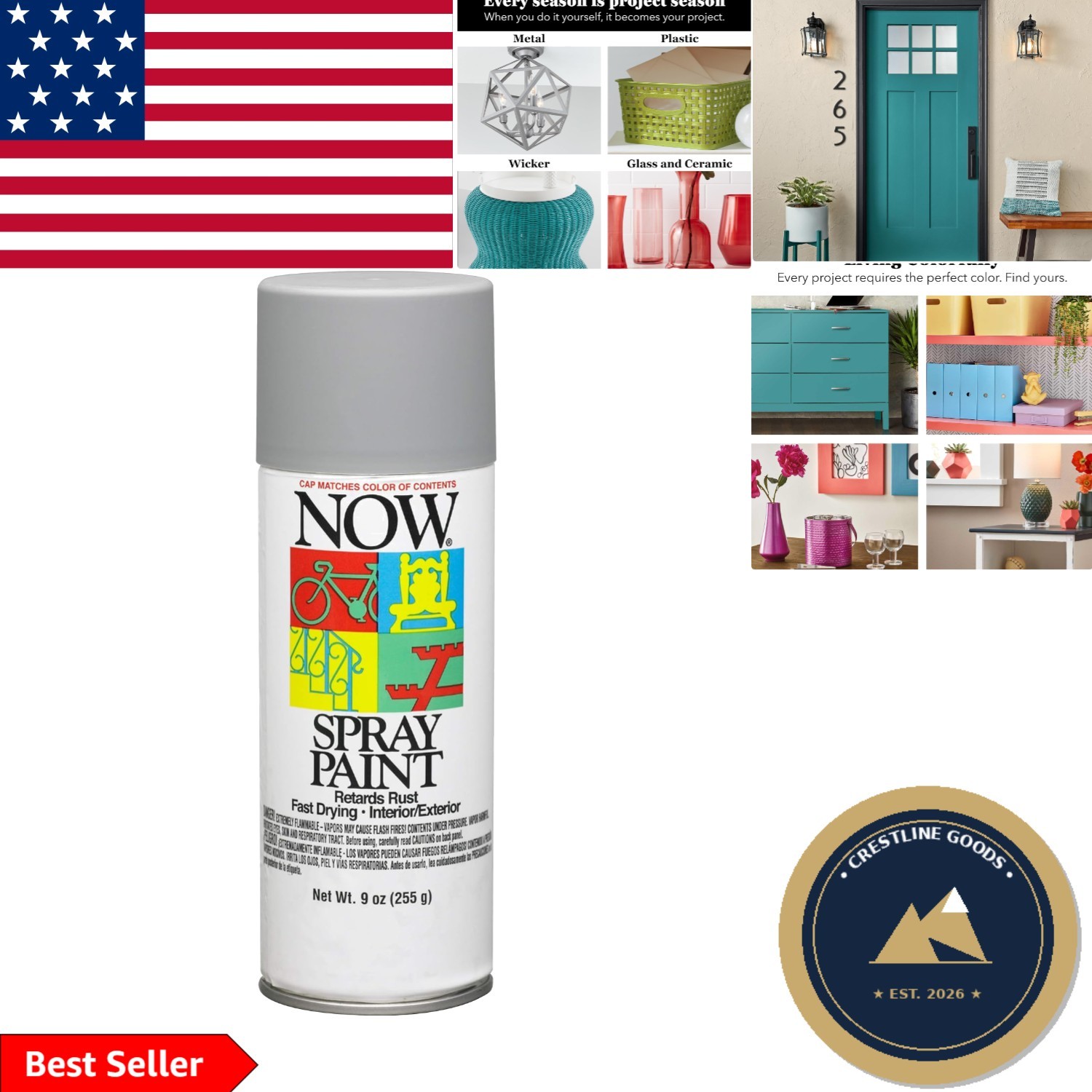 9 oz Fast-Drying Gray Aerosol Primer – Ideal for Indoor & Outdoor Finishes
