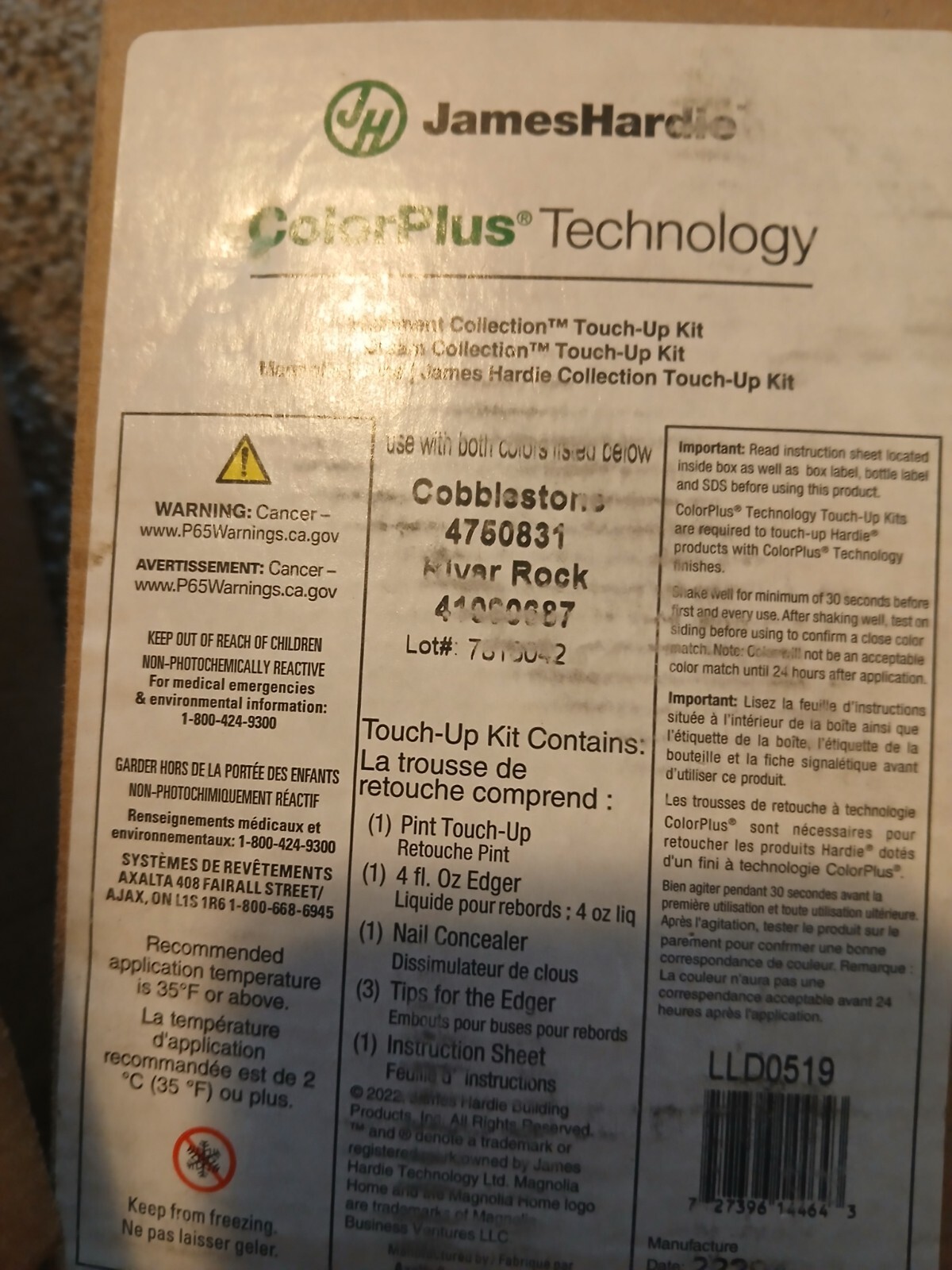 James Hardie ColorPlus Technology Touch-Up kit. Cobblestone / River Rock