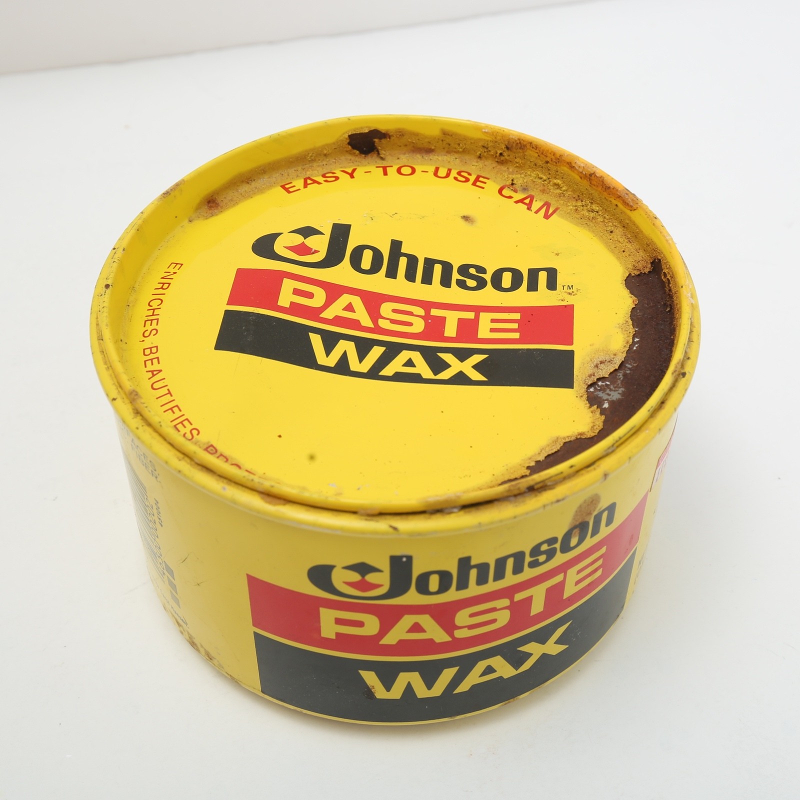 Johnson Paste Wax Can One Pound 16 oz Used Very Worn Can Vtg