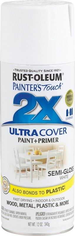 NEW CASE OF (6) RUSTOLEUM 249060 ULTRA COVER 2X SEMI-GLOSS WHITE SPRAY PAINT