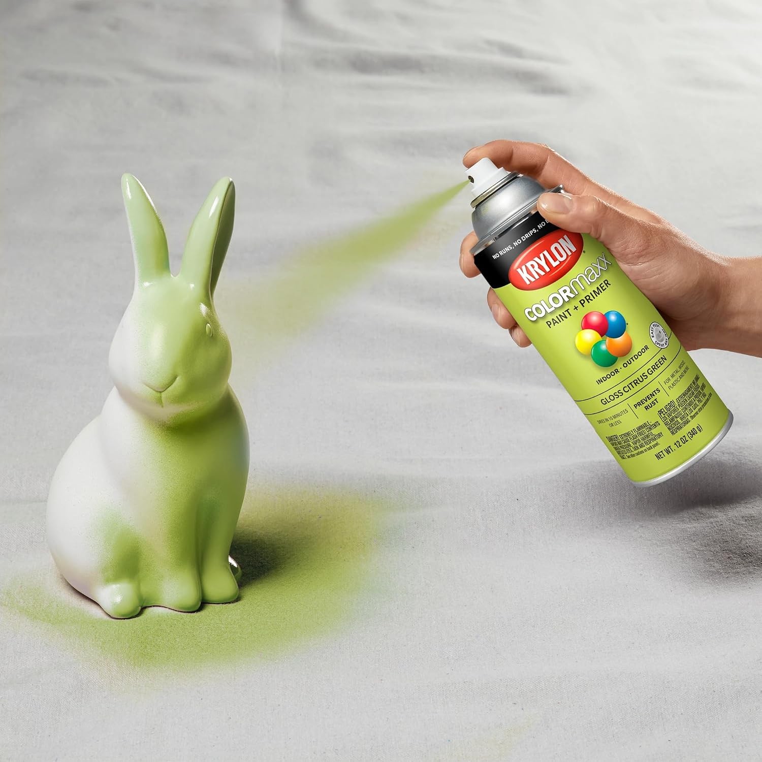 Krylon Colormaxx Gloss Primer Spray Paint 12 Ounce Citrus Green Indoor Outdoor
