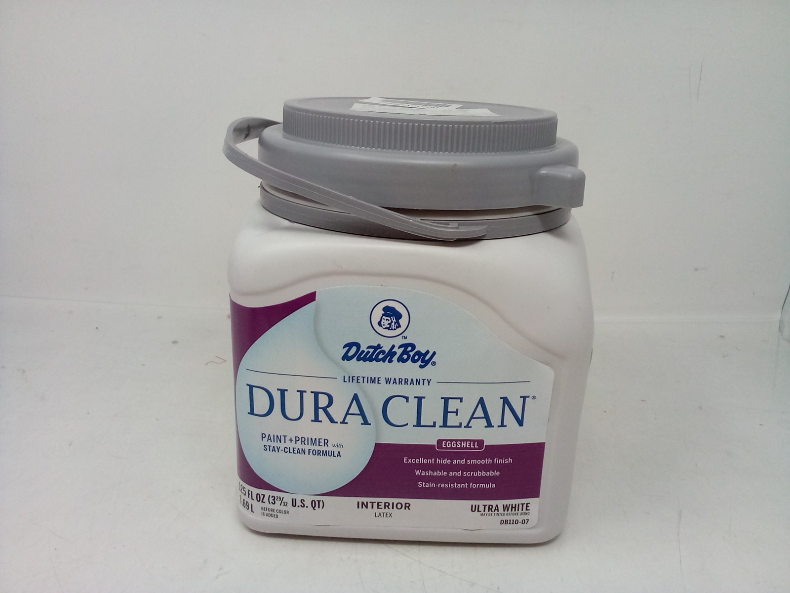 DUTCH BOY DURACLEAN PAINT+PRIMER EGGSHELL INTERIOR LATEX-ULTRA WHITE {125FL OZ}