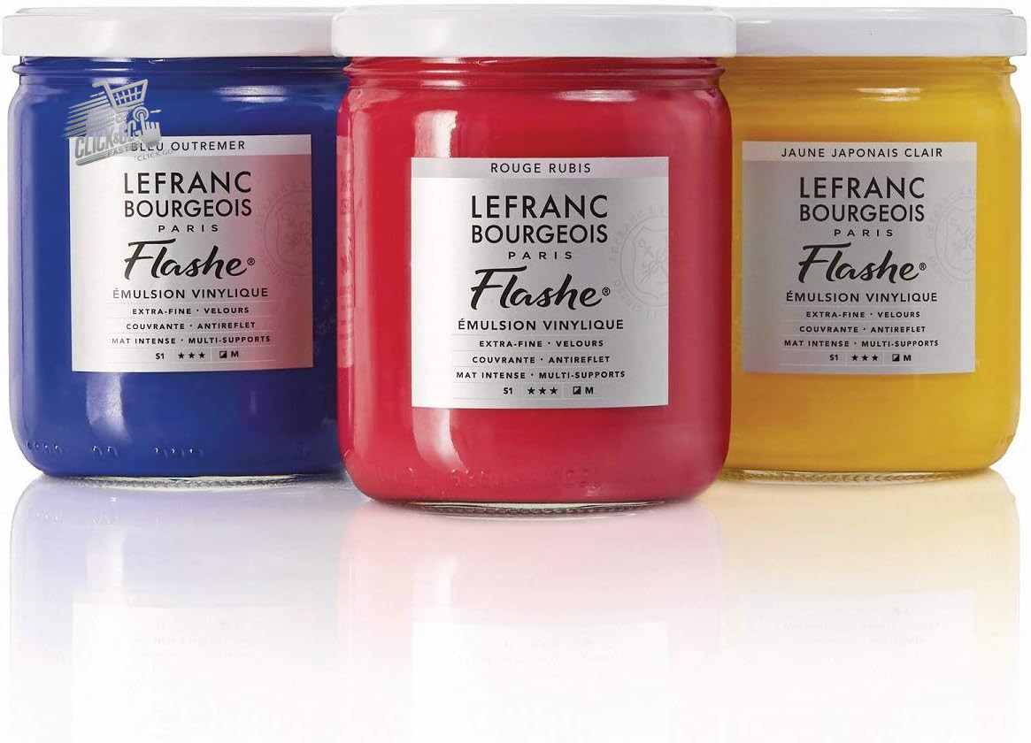 LEFRANC BOURGEOIS ACRYLIC PAINT FLASHES 400ML FLUORESCENT BENGAL RED ART COLOR