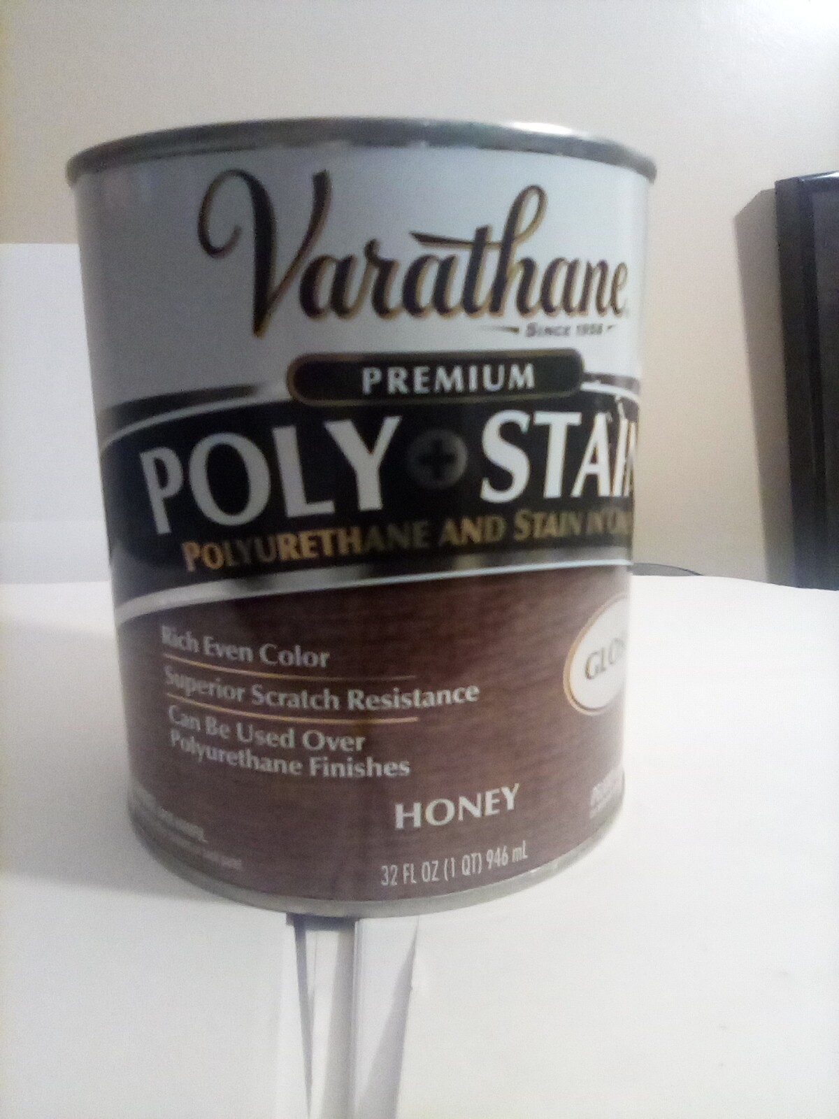 RUSTOLEUM Varathane Stain + Poly -HONEY-Gloss 32oz FREE SHIPPING