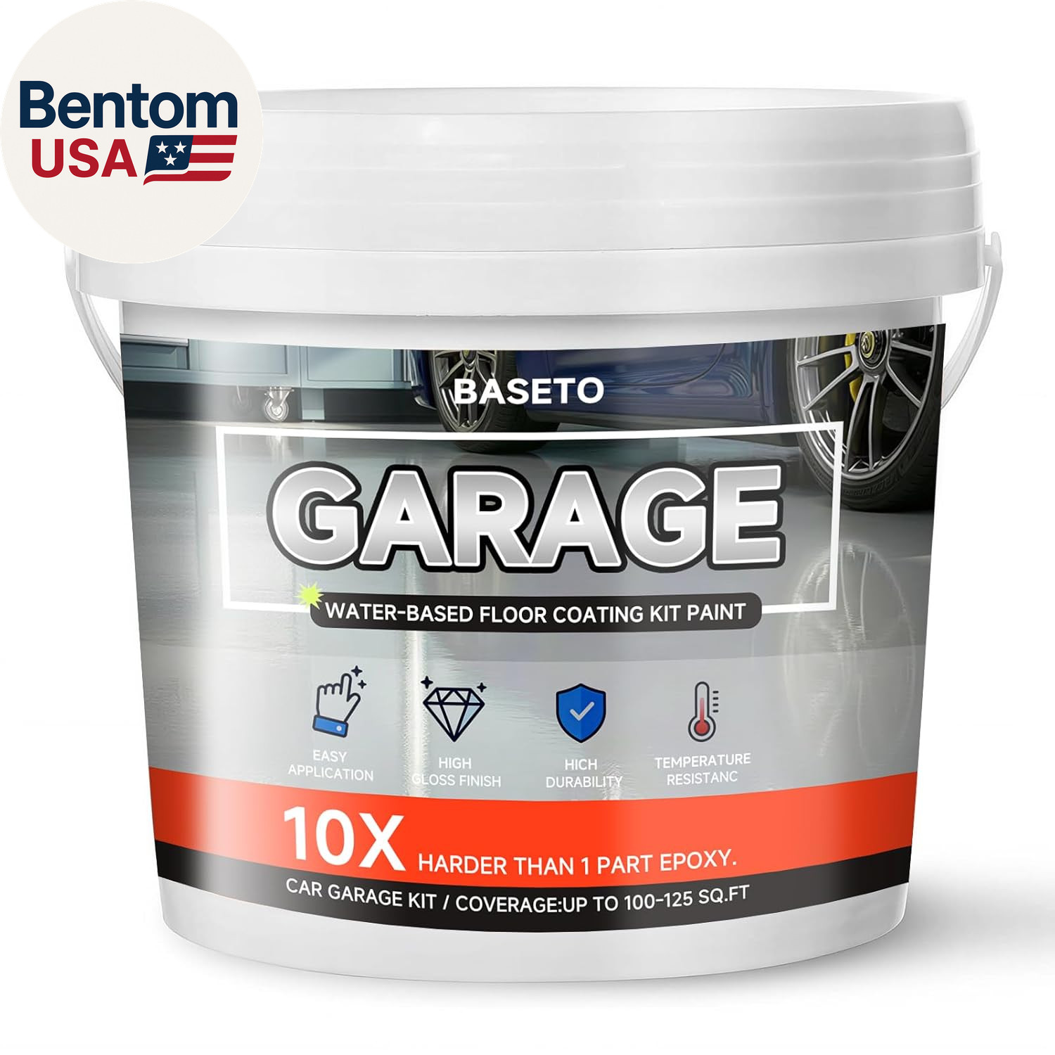 Garage Floor Epoxy Kit, Epoxy Floor Paint with Tools, Epoxy Coating for Concrete