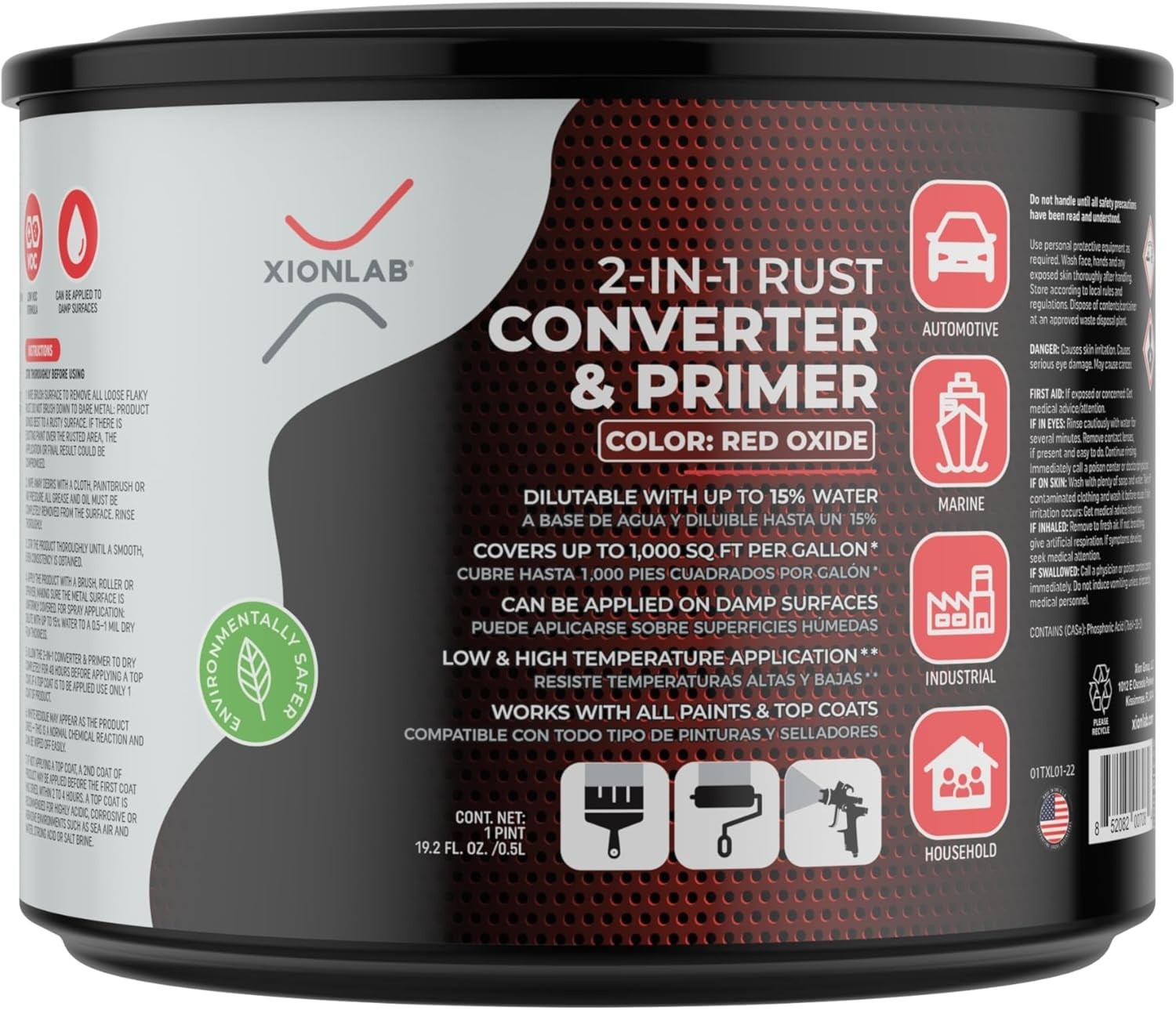 Water-Based Rust Converter & Primer – Non-Toxic, Low VOC, Works on Damp Surfaces