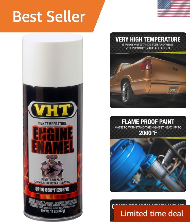 SP129 High Heat Engine Enamel – Gloss White 11oz Aerosol for Ultimate Durability