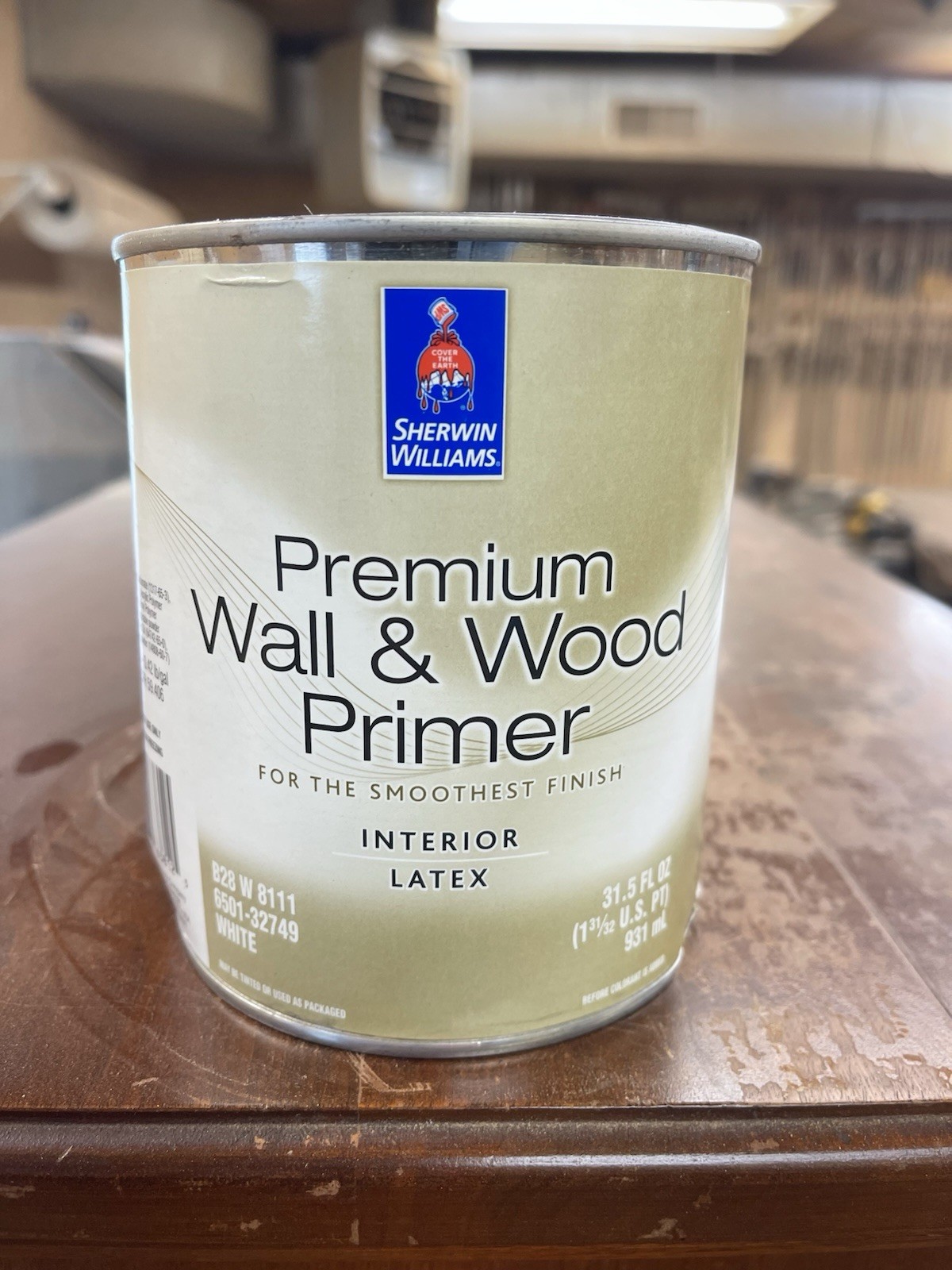 Sherwin Williams Premium Wall & Wood Primer / Interior Latex White/ Quart/Dented