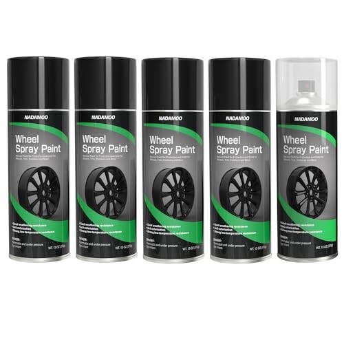 Clear Protective Topcoat & Semi-Gloss Black Wheel Rim Spray Paint – 4 Cans