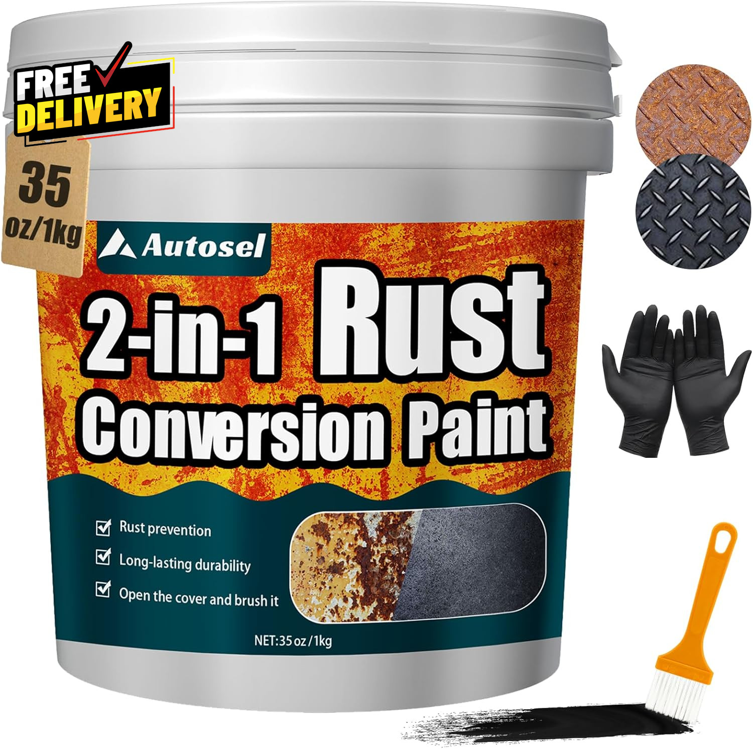 2-In-1 Rust Converter & Metal Primer Stops Rust Rust Inhibitor Paint for Metal..
