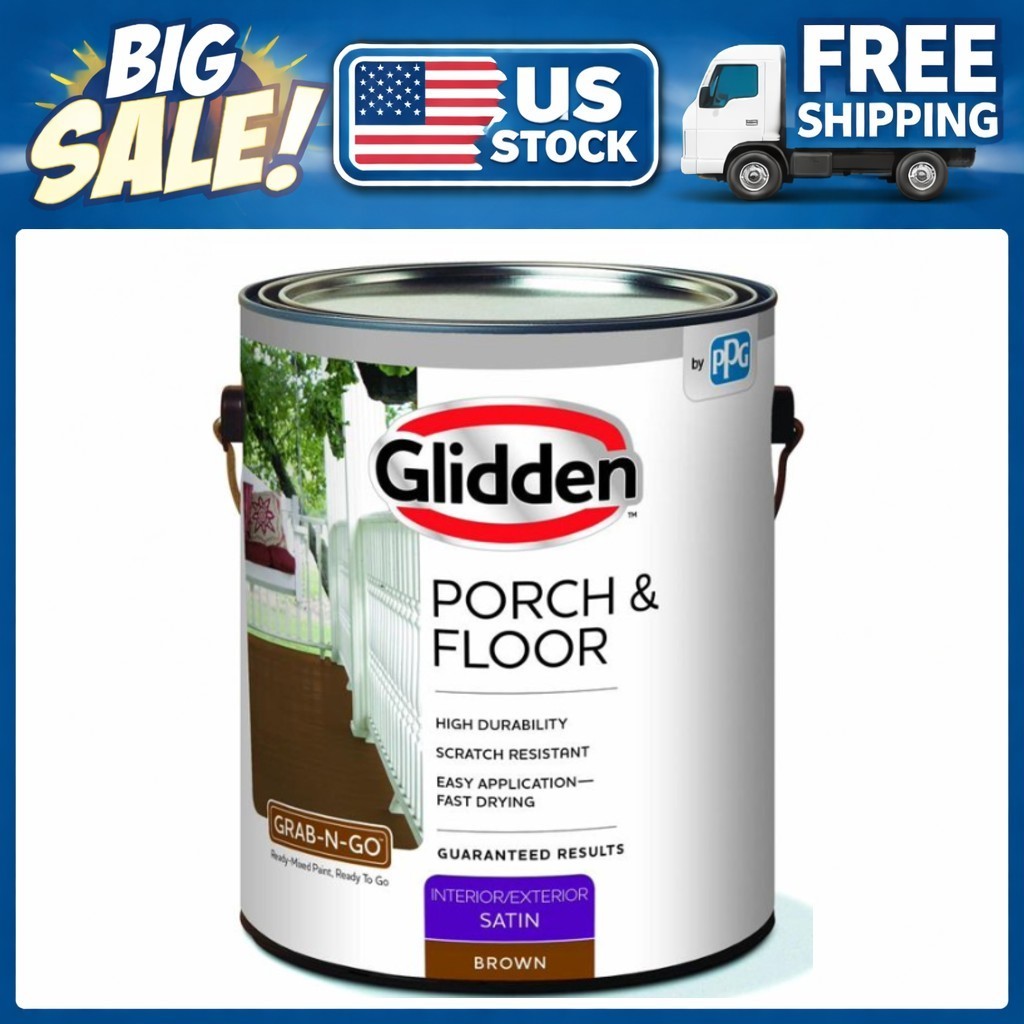 Glidden Porch & Floor 1 gal. Brown Satin Interior/Exterior Paint with Primer