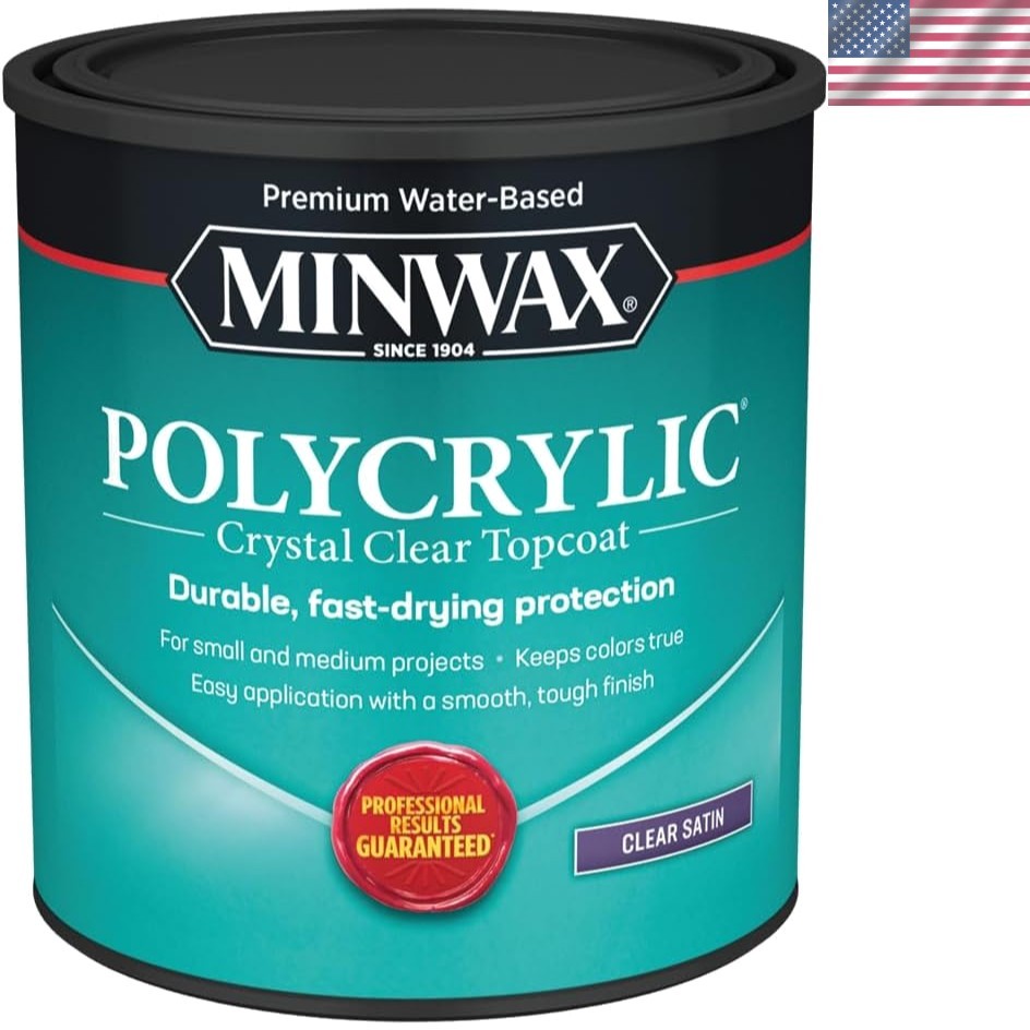 Crystal Clear Satin Polycrylic Protective Finish – 1 Quart Water-Based Sealer