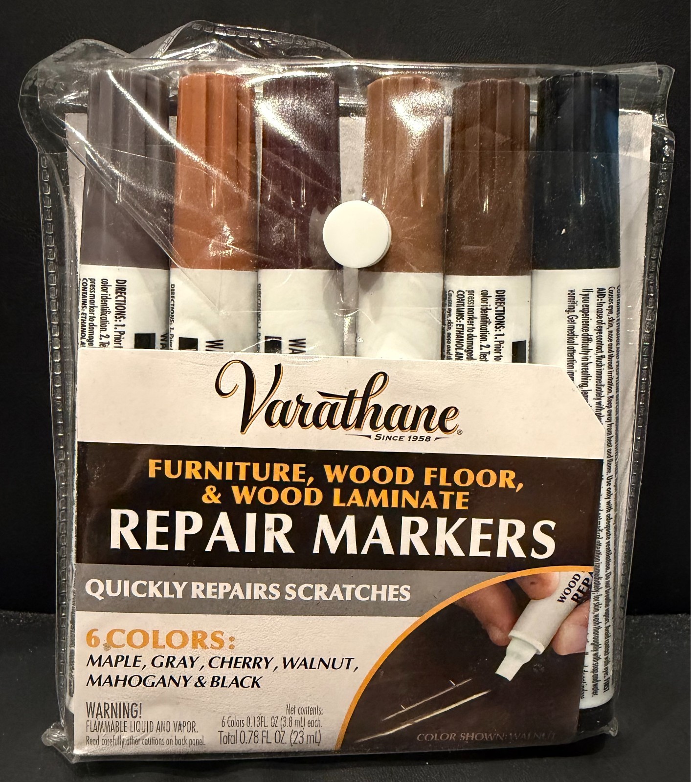 Varathane 347840 Wood Stain Warm Tone Touch-Up Marker Kit, Assorted Warm Tones