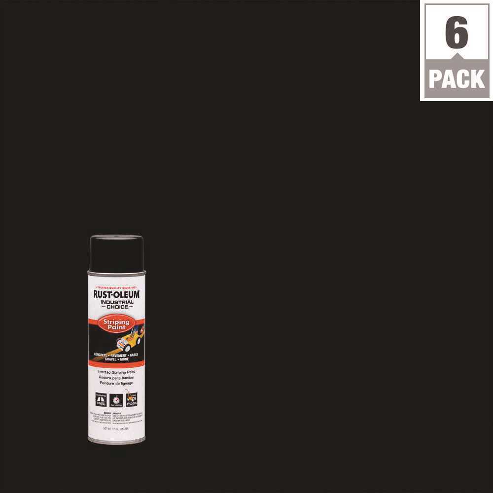 INDUSTRIAL CHOICE Inverted Striping Paint, Flat/Matte, Black, 18 oz, Aerosol Can