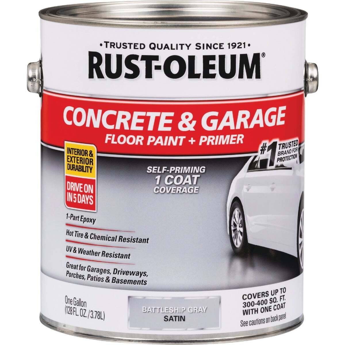 Concrete & Garage Floor Paint & Primer, 1 Gal., Battleship Gray