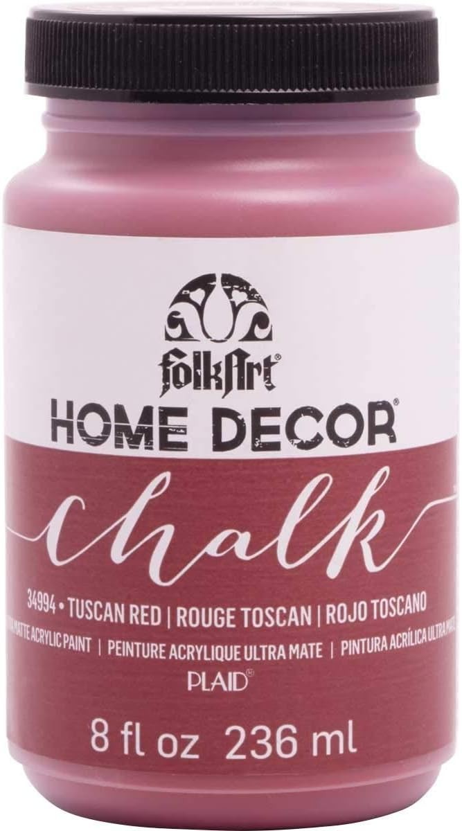 Transform Your Decor with 8 oz Non-Toxic Tuscan Red Chalk Paint – Easy Cleanup