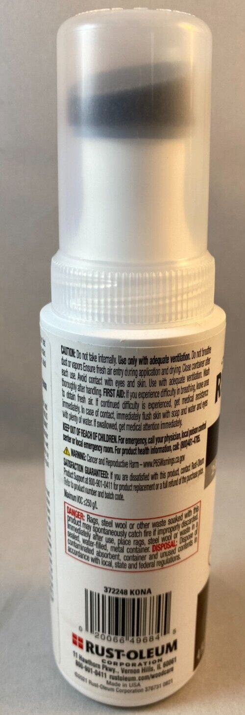 Rust-Oleum 2-in-1 Stain and Applicator, Kona Brown, 4 Fl. Oz, Sponge Tip NEW