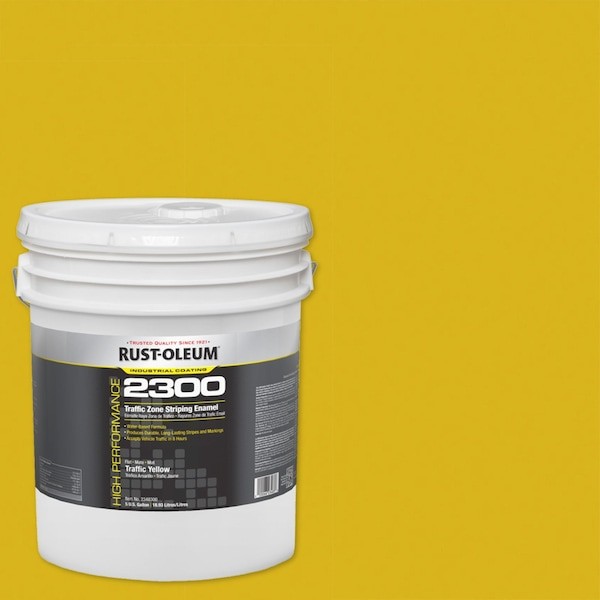 Rust-Oleum 2348300 Traffic Zone Striping Paint, 5 Gal., Yellow, Water -Based
