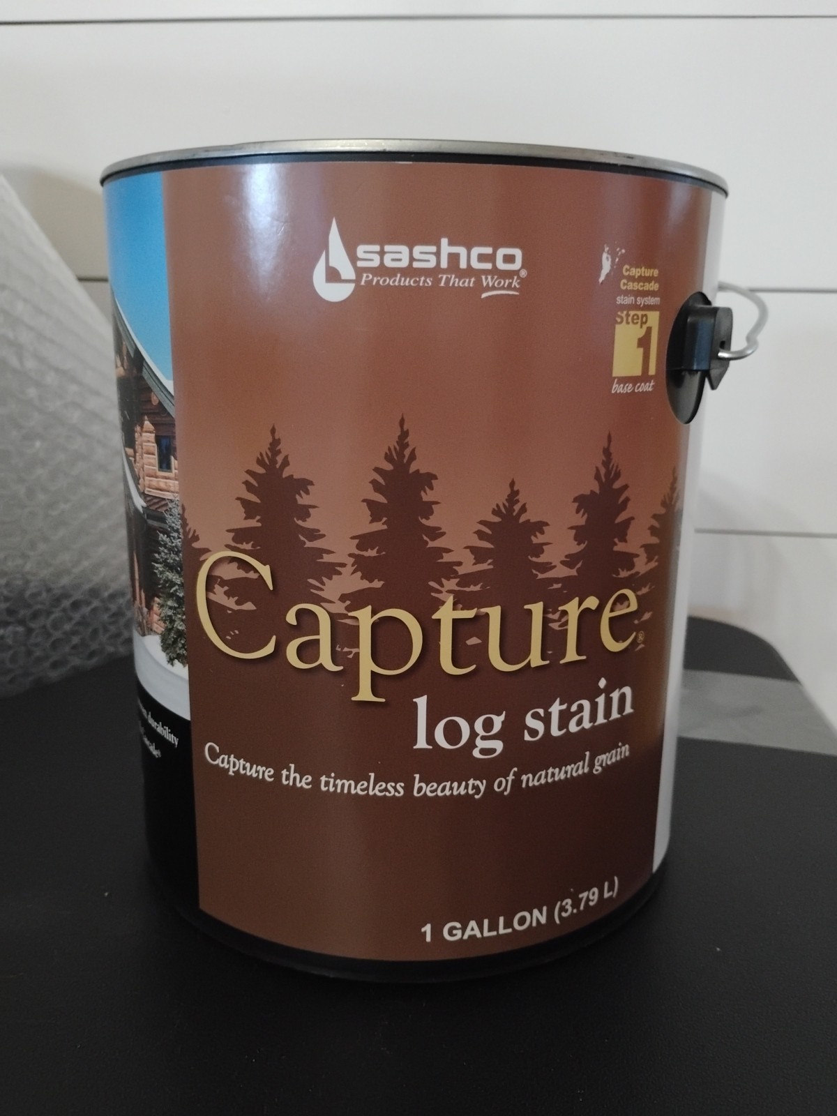 Sashco Capture Cascade Log Wood Stain Driftwood 1 Gallon Exterior Interior New