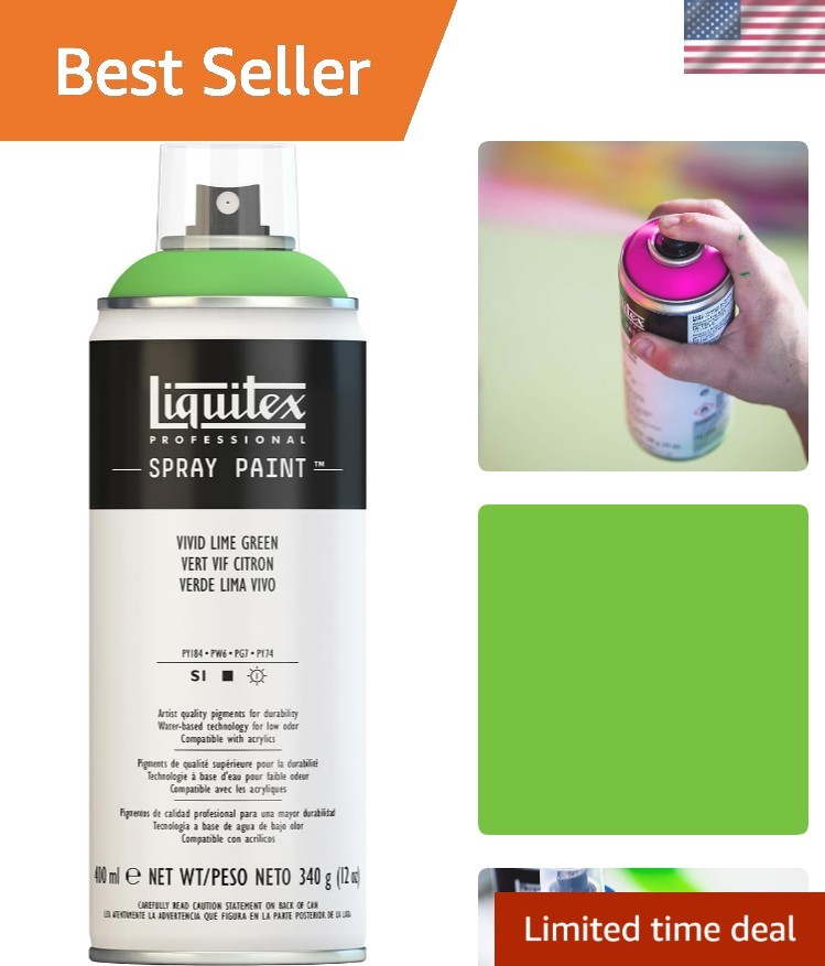Waterproof 12oz Vivid Lime Green Spray Paint – Acrylic, Low-Odor, User-Friendly