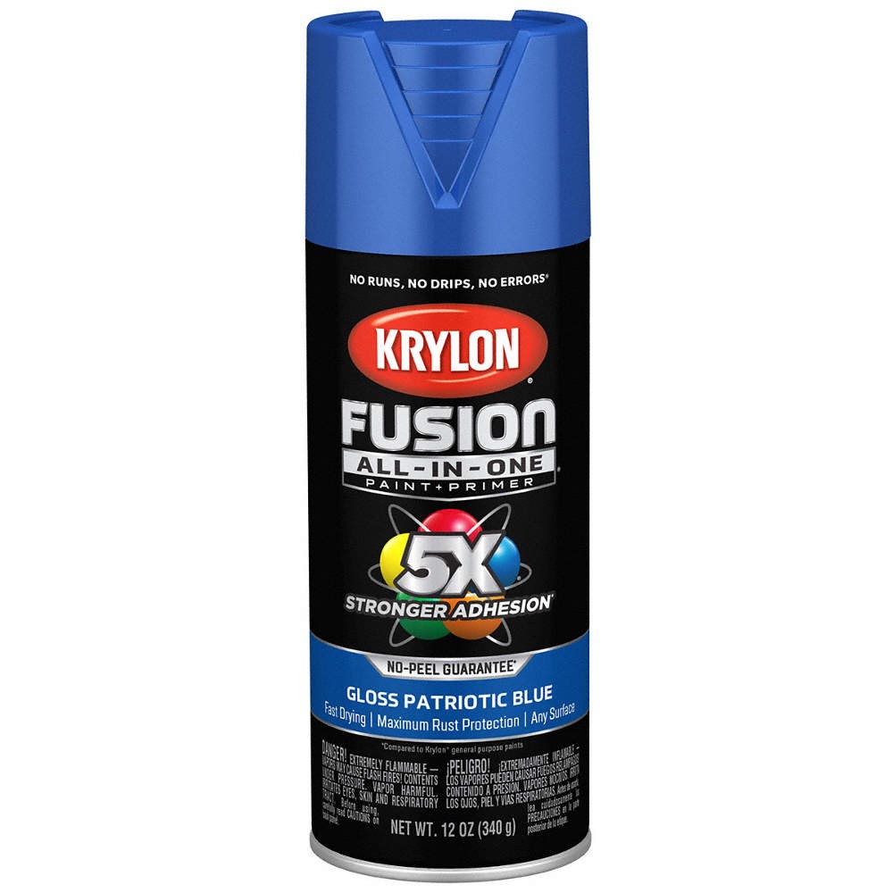 KRYLON K02716007 Spray Paint,Patriotic Blue,Gloss,12 oz. 55EG75