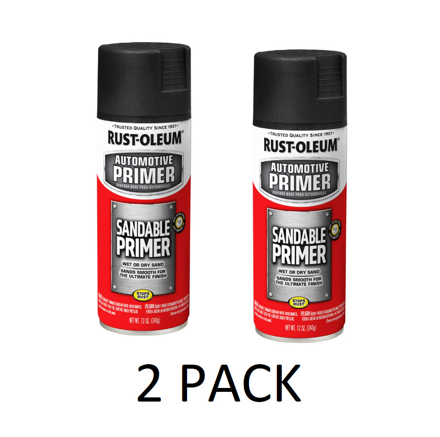 Rust-Oleum 249418 Automotive Sandable Primer Spray Paint 12 oz ( 2 PACK )