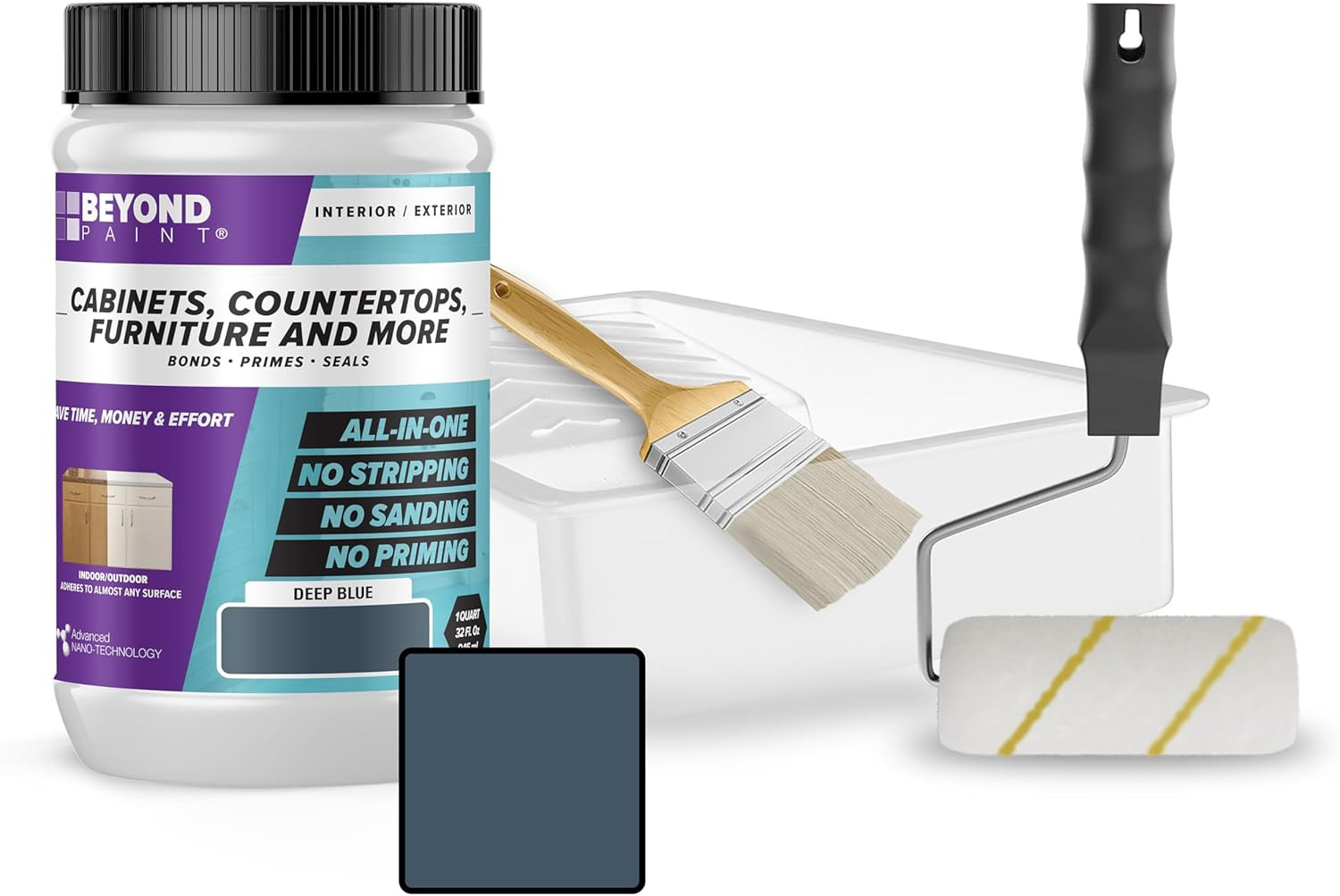 Cabinet Makeover Kit with Paint and Tools for Cabinets, Countertops, Furniture a