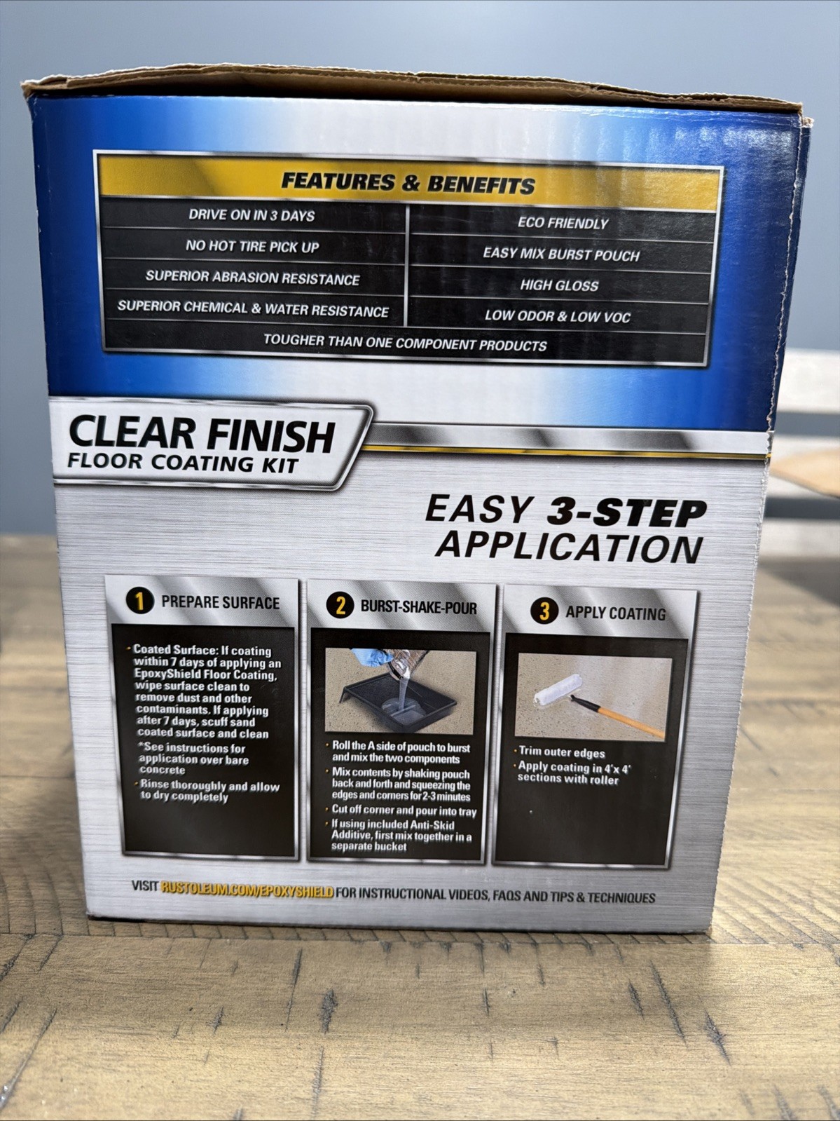 Rust Oleum Epoxyshield Premium Series Clear Coat Finish Flooring Kit