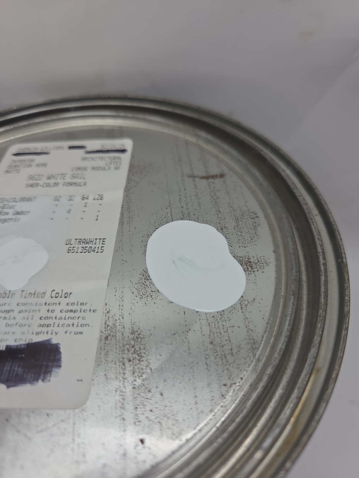 1 Gallon Sherwin Williams Duration Interior Matte Color 9622 White Sail