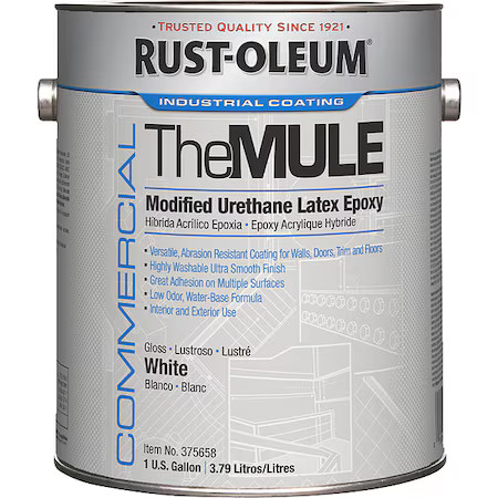 Rust-Oleum 375658 Epoxy Coating, Gloss, Water Base, White, 1 Gal