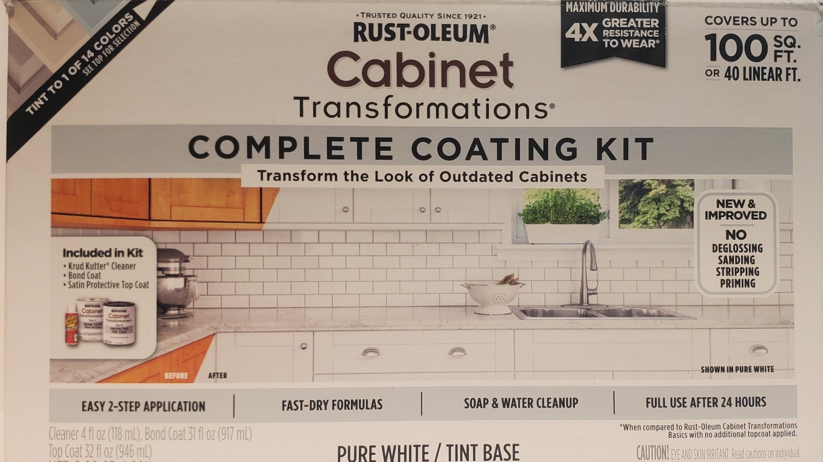 Rust-Oleum Cabinet Transformations Pure White Tint Base Cabinet Refinishing 🔥