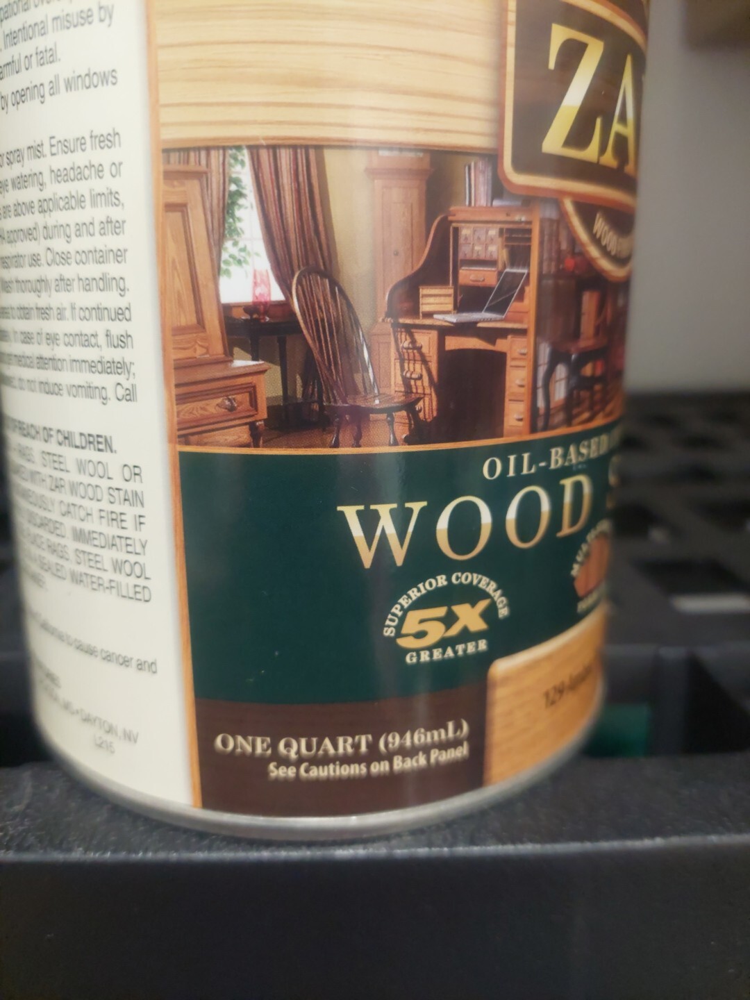 ZAR AMBER 129 VARNISH Oil Based Interior Wood Stain Quart Can