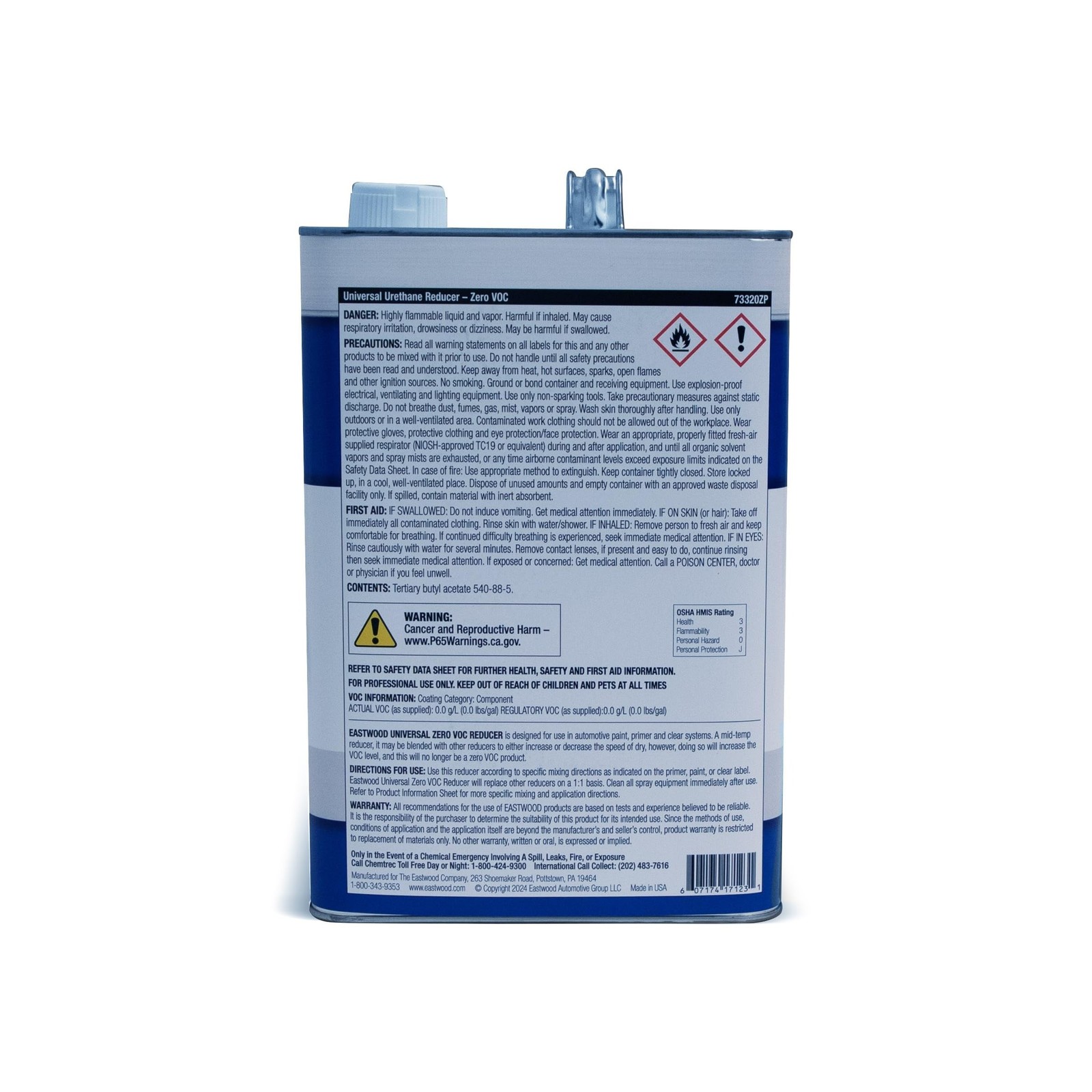 Eastwood Automotive Paint Urethane Reducer Universal Zero VOC 1 Gallon