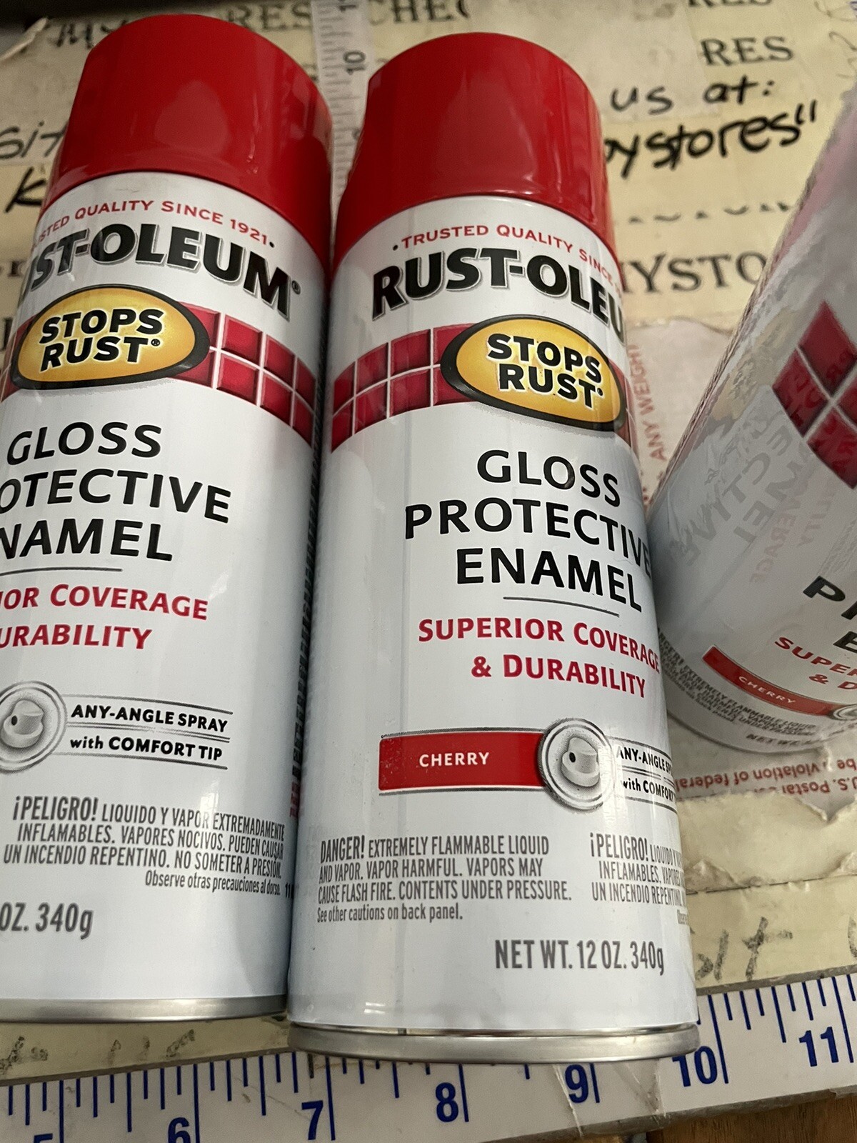 3X Rust-Oleum, Cherry, Stops Rust Gloss Protective Enamel Spray Paint, 12 Oz Es