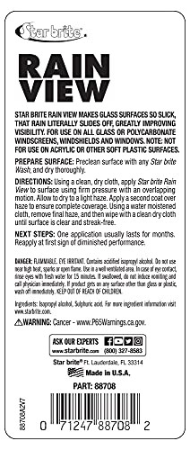 STAR BRITE Rain View Water Repellent for Glass Windshields – 8 OZ (088708)