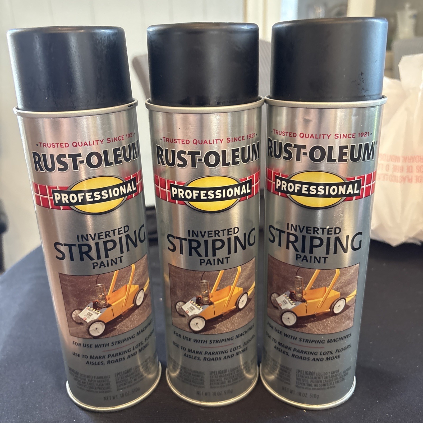 Rust Oleum Professional Inverted Striping Paint 18 Oz Pack Of 3 Black