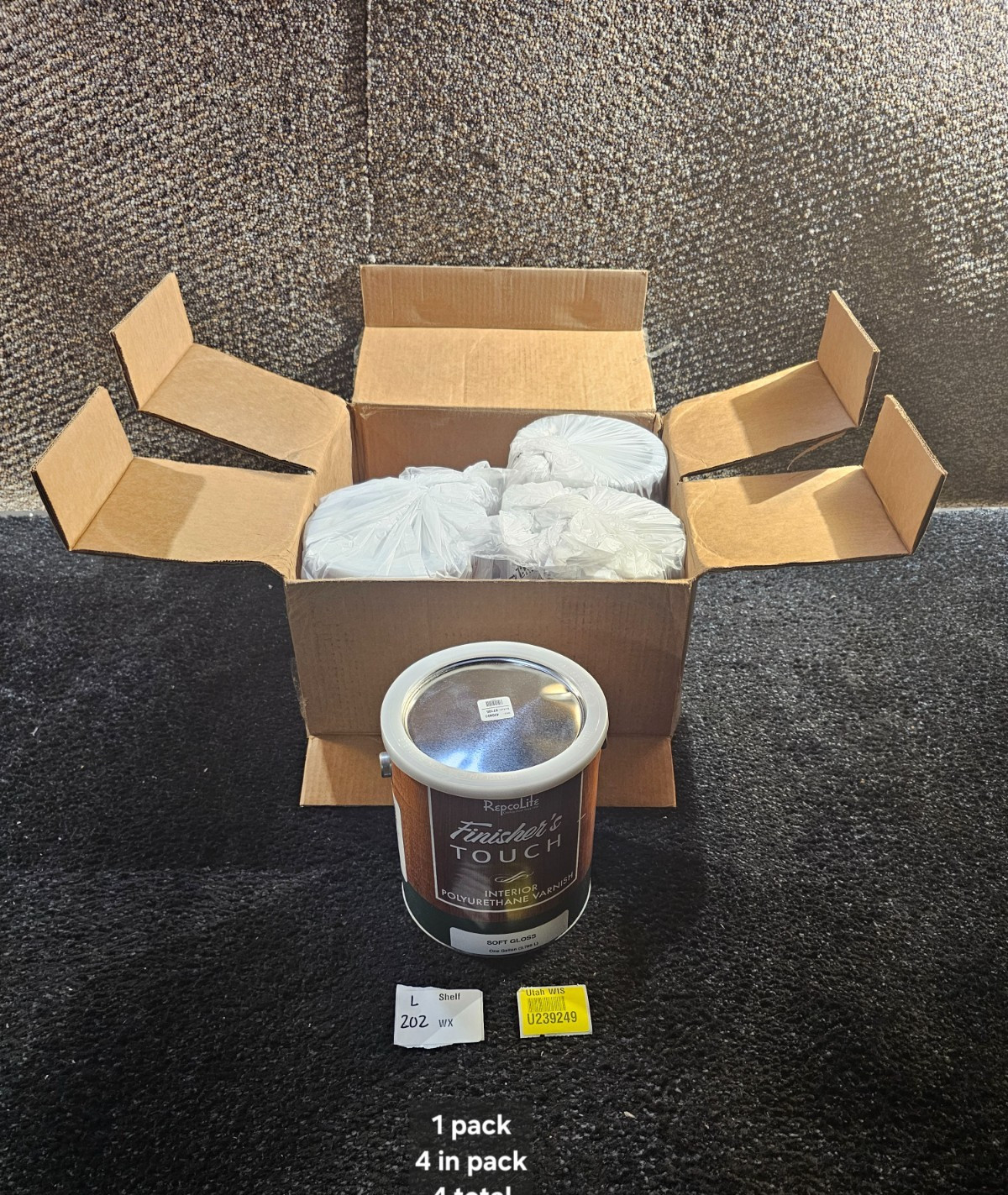 (QTY4)Repcolite Finisher’s Touch Interior Polyurethane Varnish Soft Gloss 3.785L