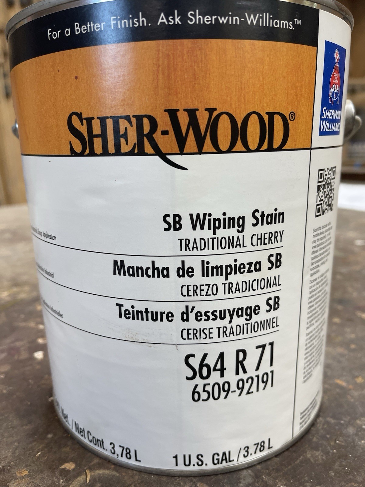 New Sherwin Wlliams Sher-Wood SB Interior Wiping Stain / 1 Gallon (Trad. Cherry)