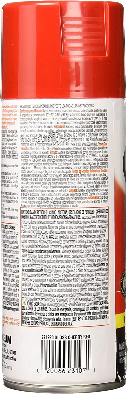 271920 Acrylic Enamel 2X Spray Paint, 12 Oz, Gloss Cherry Red
