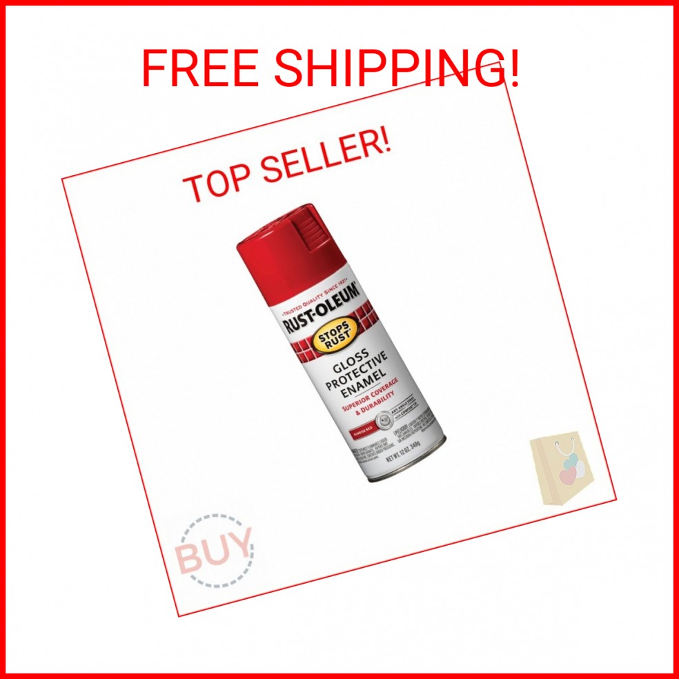 Rust-Oleum 7762830 Stops Rust Spray Paint, 12 oz, Gloss Red Sunrise