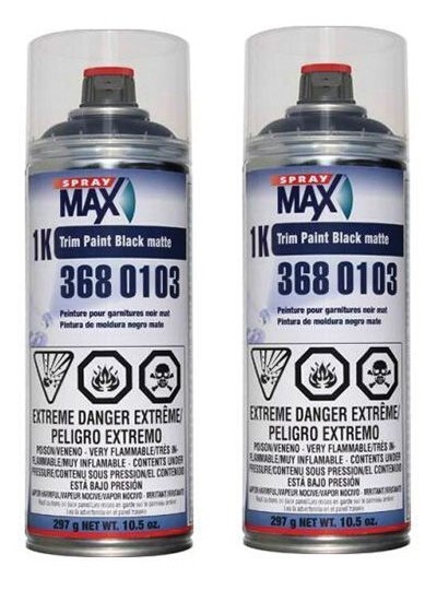 Spray max 1k Trim Paint MATT BLACK – 3680103 (2 Pack)