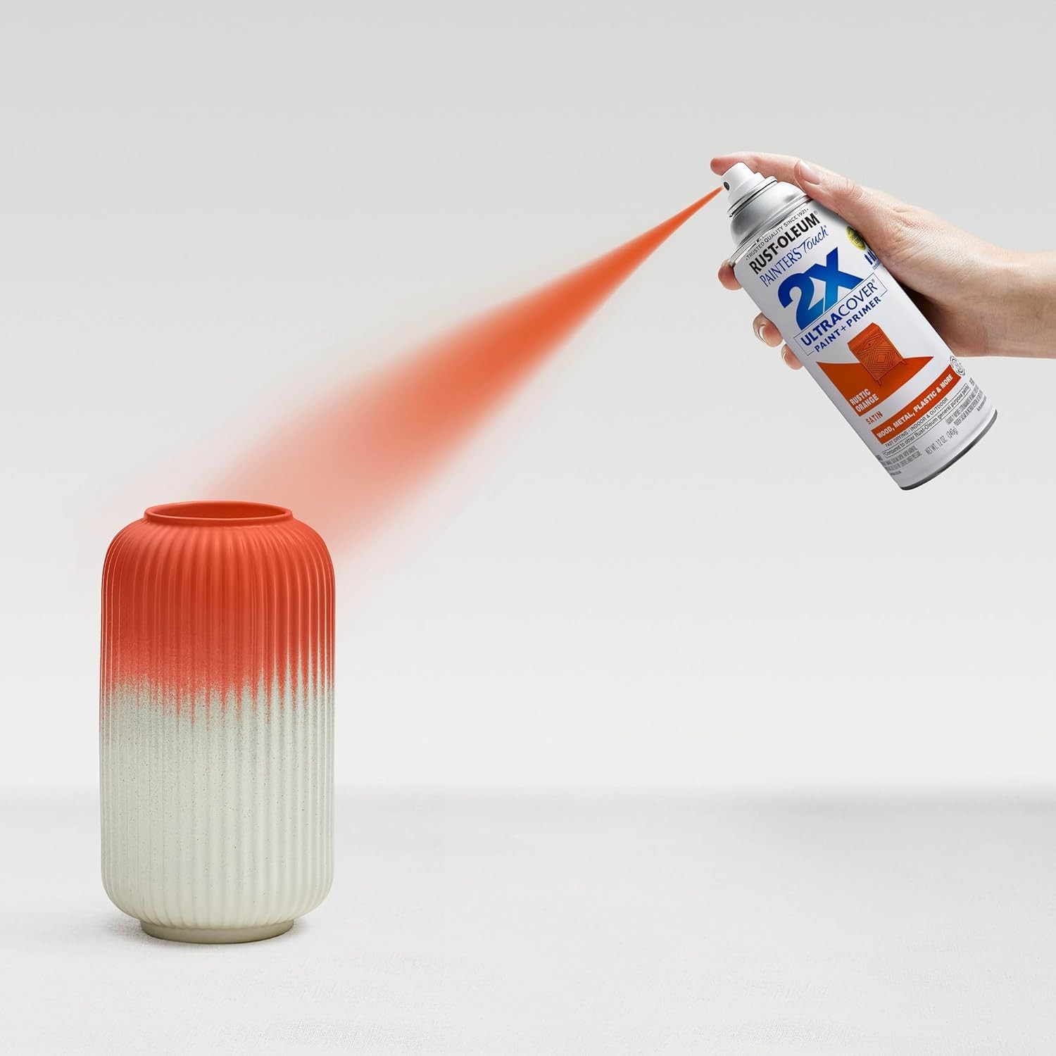 Rust Oleum Painter’s Touch 2X Satin Fire Orange Paint 12 Ounce Spray Can