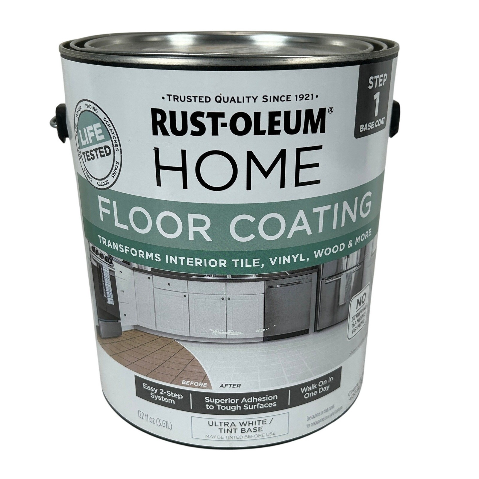 Rust-Oleum HOME Floor Coating Step 1 Base Coat Ultra White Tint Base 1 Gallon