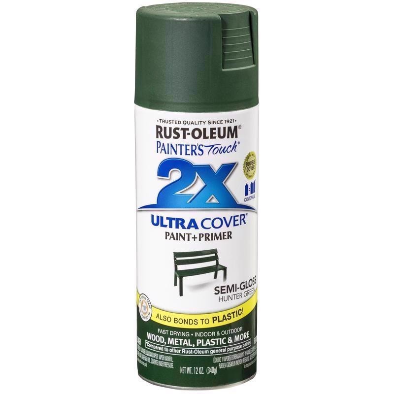 Rust-Oleum Painters Touch Semi-Gloss Hunter Green Spray Paint 12oz – 2 Pack