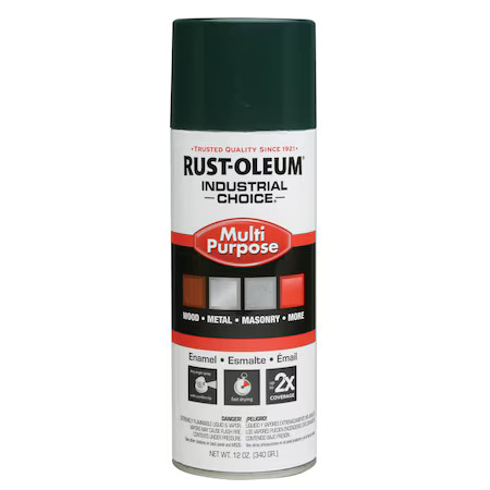 Rust-Oleum 1638830 Spray Paint, Hunter Green, Gloss, Solvent, 12 Oz