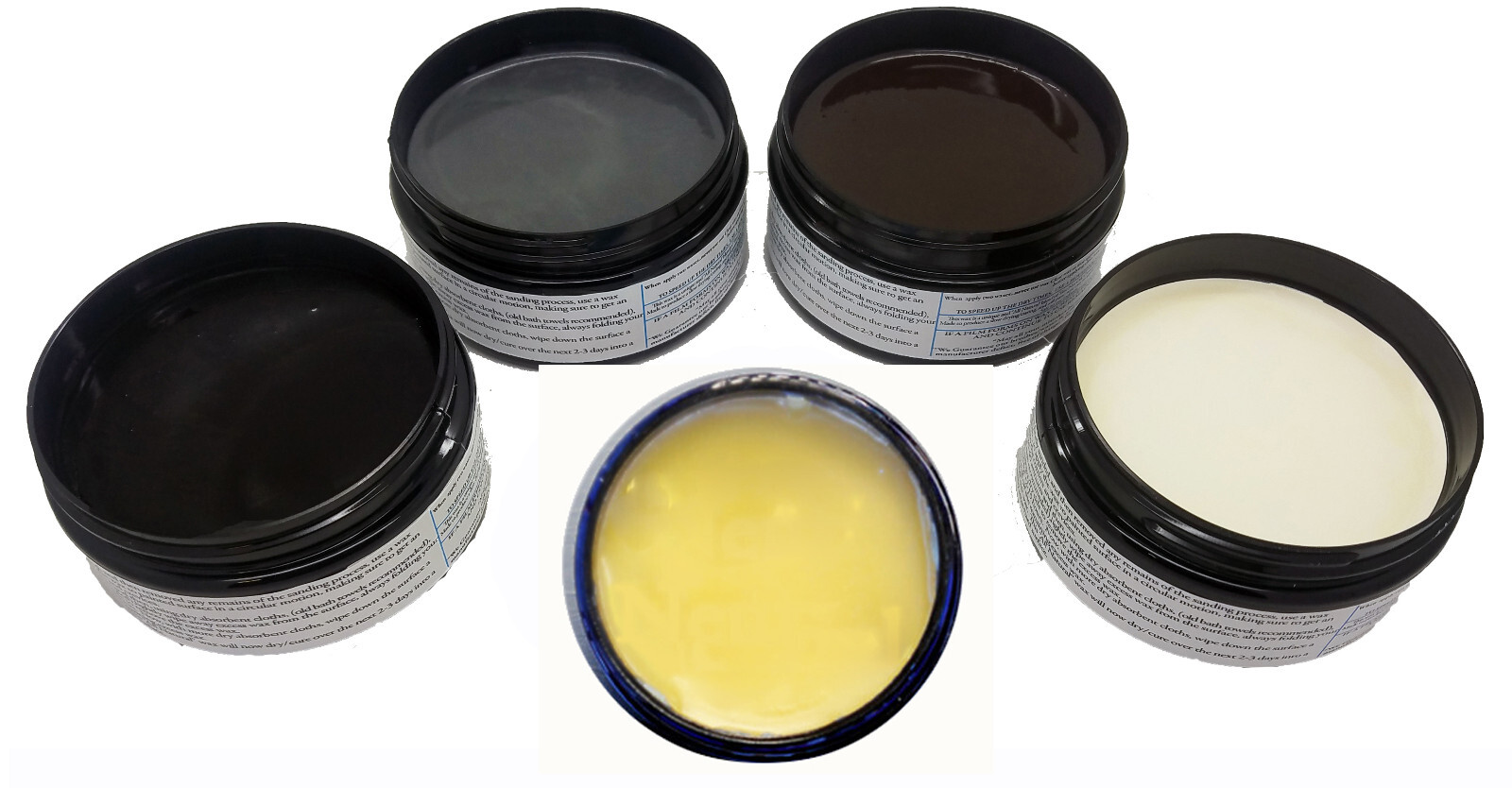 Chalk Painting Wax 8oz Clear, 8oz Black, 8oz Dark, 8oz Gray & 8oz White- 5pack
