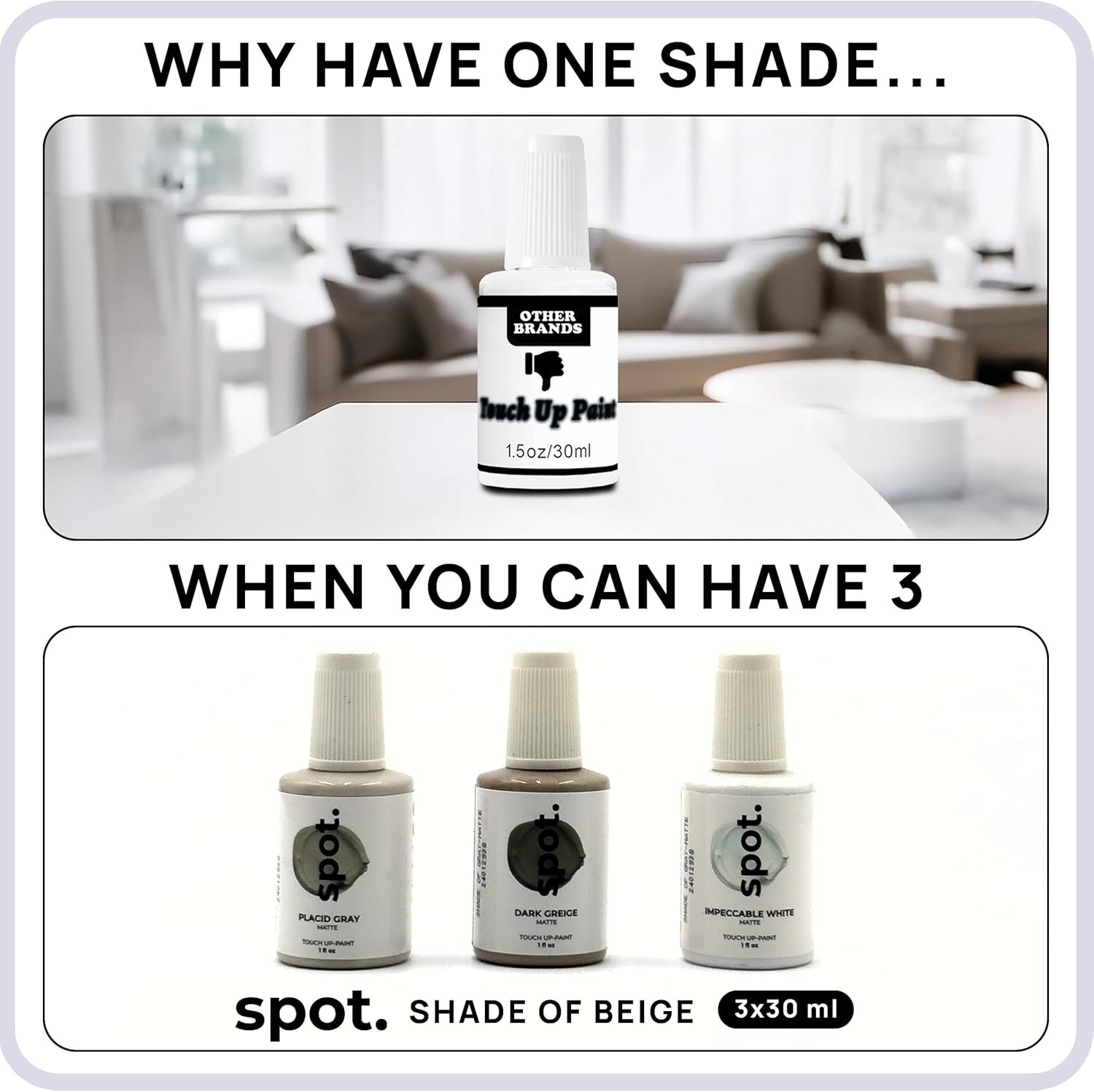 Touch-up Paint | Quick-drying, low-odour, eco-friendly formula | Three-piece set